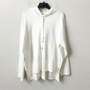 Tommy Bahama Women's White/Off-White Oversized Hoodie Sweater Top Sz L